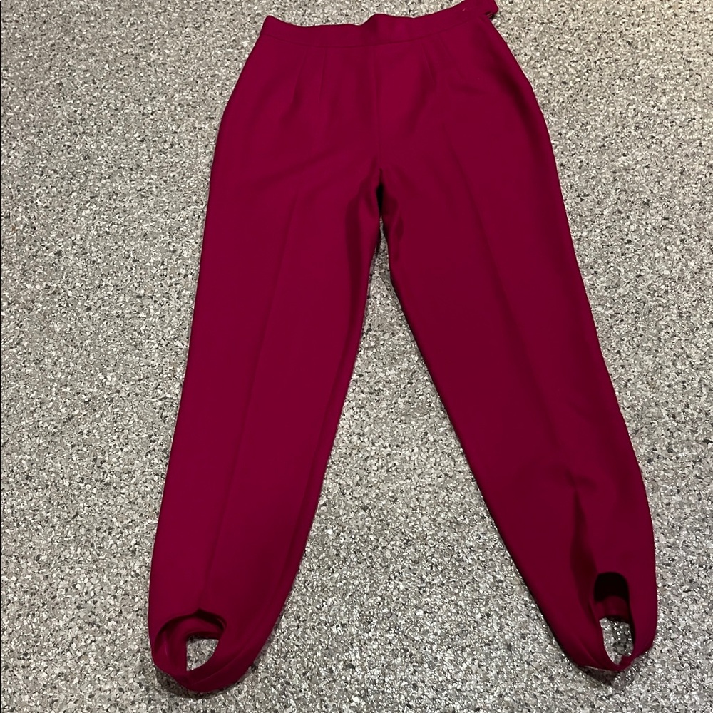 High-Rise Magenta Stirrup Trousers for Women